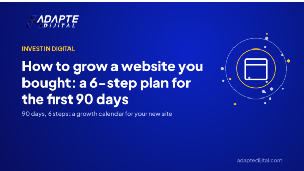 How to grow a website you bought: a 6-step plan for the first 90 days — Adapte Dijital cover image
