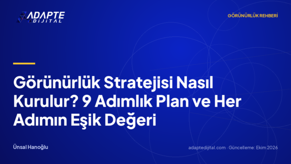 Görünürlük Stratejisi Nasıl Kurulur? 9 Adımlık Plan ve Her Adımın Eşik Değeri