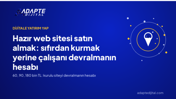 Hazır web sitesi satın almak: sıfırdan kurmak yerine çalışanı devralmanın hesabı — Adapte Dijital kapak görseli