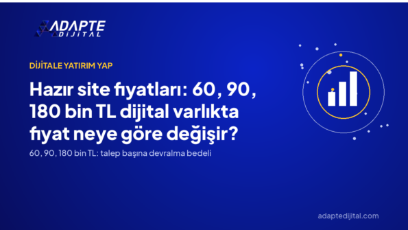 Hazır site fiyatları: 60, 90, 180 bin TL dijital varlıkta fiyat neye göre değişir? — Adapte Dijital kapak görseli