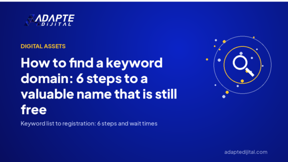 How to find a keyword domain: 6 steps to a valuable name that is still free — Adapte Dijital cover image