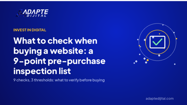 What to check when buying a website: a 9-point pre-purchase inspection list — Adapte Dijital cover image