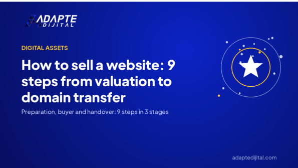 How to sell a website: 9 steps from valuation to domain transfer — Adapte Dijital cover image
