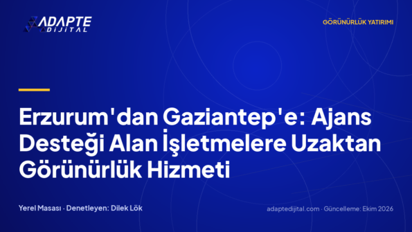 Erzurum'dan Gaziantep'e: Ajans Desteği Alan İşletmelere Uzaktan Görünürlük Hizmeti