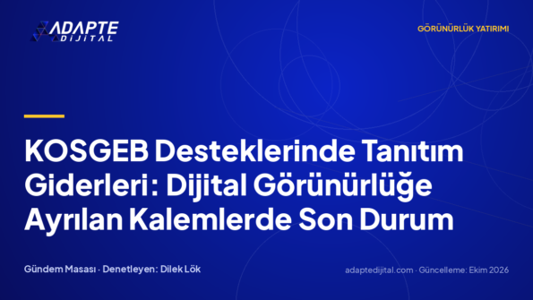 KOSGEB Desteklerinde Tanıtım Giderleri: Dijital Görünürlüğe Ayrılan Kalemlerde Son Durum