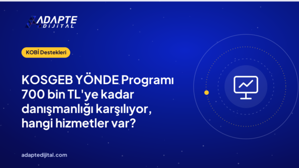 KOSGEB YÖNDE Programı 700 bin TL'ye kadar danışmanlığı karşılıyor, hangi hizmetler var?