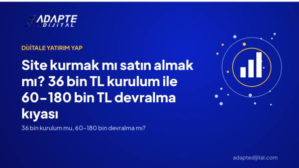 Site kurmak mı satın almak mı? 36 bin TL kurulum ile 60-180 bin TL devralma kıyası — Adapte Dijital kapak görseli