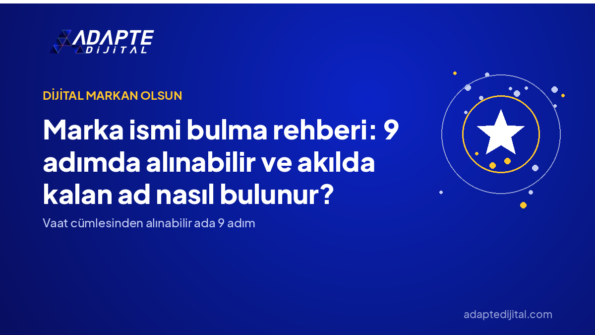 Marka ismi bulma rehberi: 9 adımda alınabilir ve akılda kalan ad nasıl bulunur? — Adapte Dijital kapak görseli