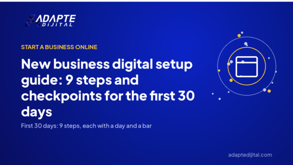 New business digital setup guide: 9 steps and checkpoints for the first 30 days — Adapte Dijital cover image