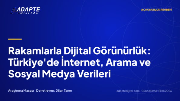 Rakamlarla Dijital Görünürlük: Türkiye'de İnternet, Arama ve Sosyal Medya Verileri