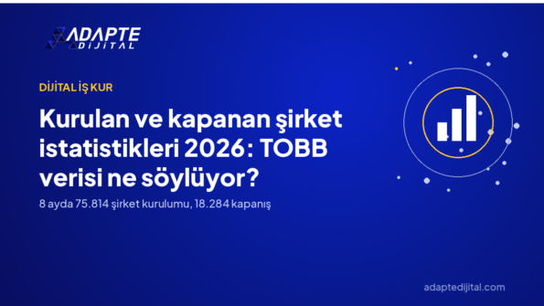 Kurulan ve kapanan şirket istatistikleri 2026: TOBB verisi ne söylüyor? — Adapte Dijital kapak görseli