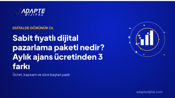 Sabit fiyatlı dijital pazarlama paketi nedir? Aylık ajans ücretinden 3 farkı — Adapte Dijital kapak görseli