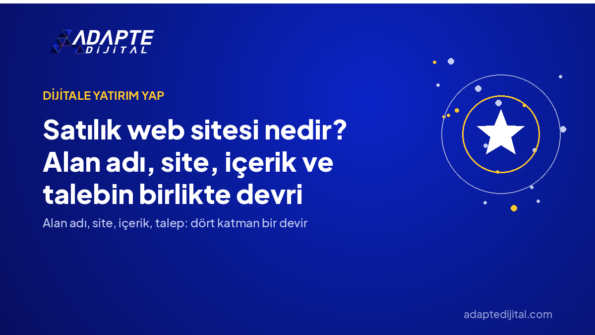 Satılık web sitesi nedir? Alan adı, site, içerik ve talebin birlikte devri — Adapte Dijital kapak görseli