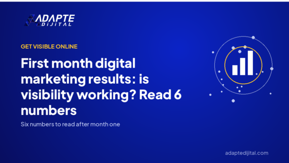 First month digital marketing results: is visibility working? Read 6 numbers — Adapte Dijital cover image