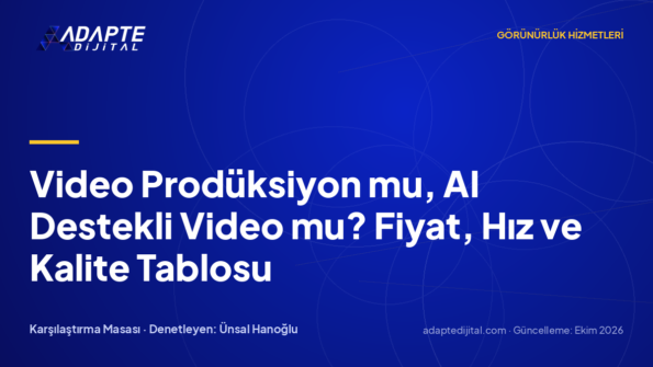 Video Prodüksiyon mu, AI Destekli Video mu? Fiyat, Hız ve Kalite Tablosu