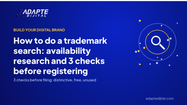 How to do a trademark search: availability research and 3 checks before registering — Adapte Dijital cover image