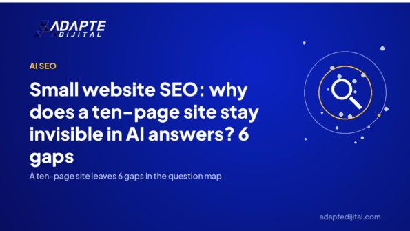 Small website SEO: why does a ten-page site stay invisible in AI answers? 6 gaps — Adapte Dijital cover image