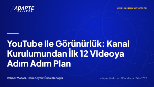 YouTube ile Görünürlük: Kanal Kurulumundan İlk 12 Videoya Adım Adım Plan