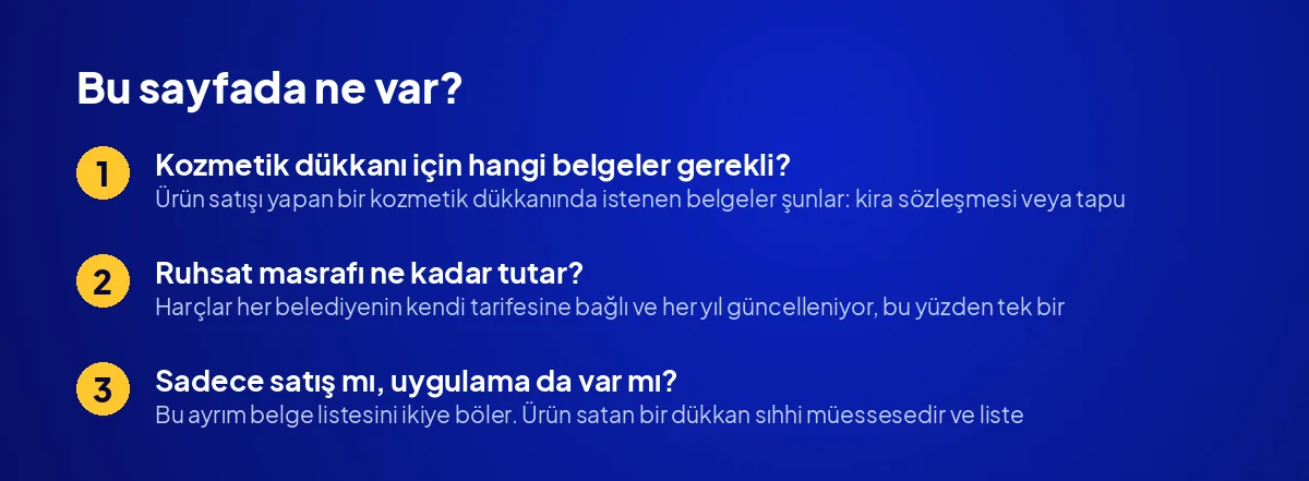 Kozmetik Dükkanı Açmak İçin Gerekli Belgeler ve Ruhsat Masrafı