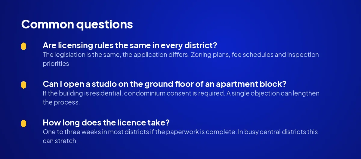 Are licensing rules the same in every district?