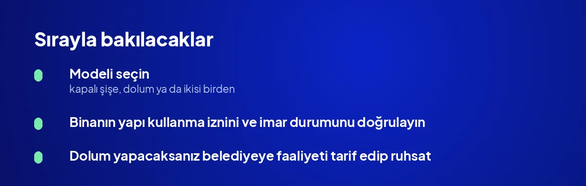 Kapalı şişe satışı için hangi belgeler gerekli?