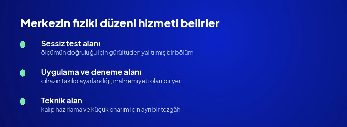 Merkezin fiziki düzeni hizmeti belirler