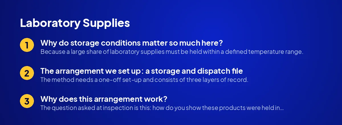 Laboratory Supplies: Documents and the Cold Chain Record