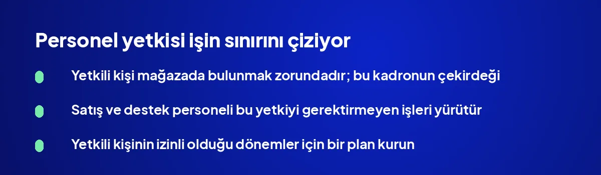 Personel yetkisi işin sınırını çiziyor