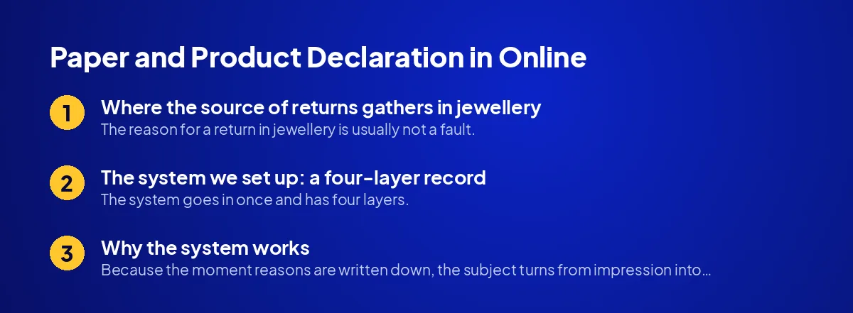 Paper and Product Declaration in Online Jewellery Sales