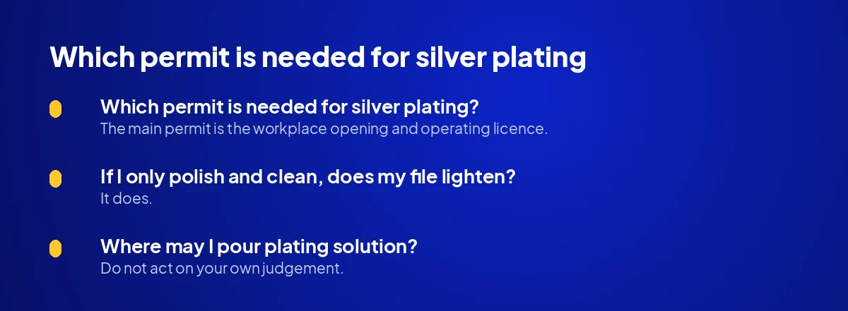 Which permit is needed for silver plating?