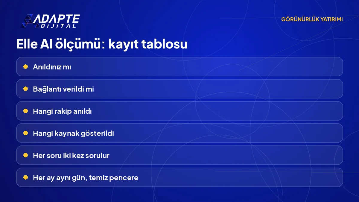 Yapay zekâ cevaplarını elle ölçmek için 12 soruluk setin kayıt tablosundaki dört sütun