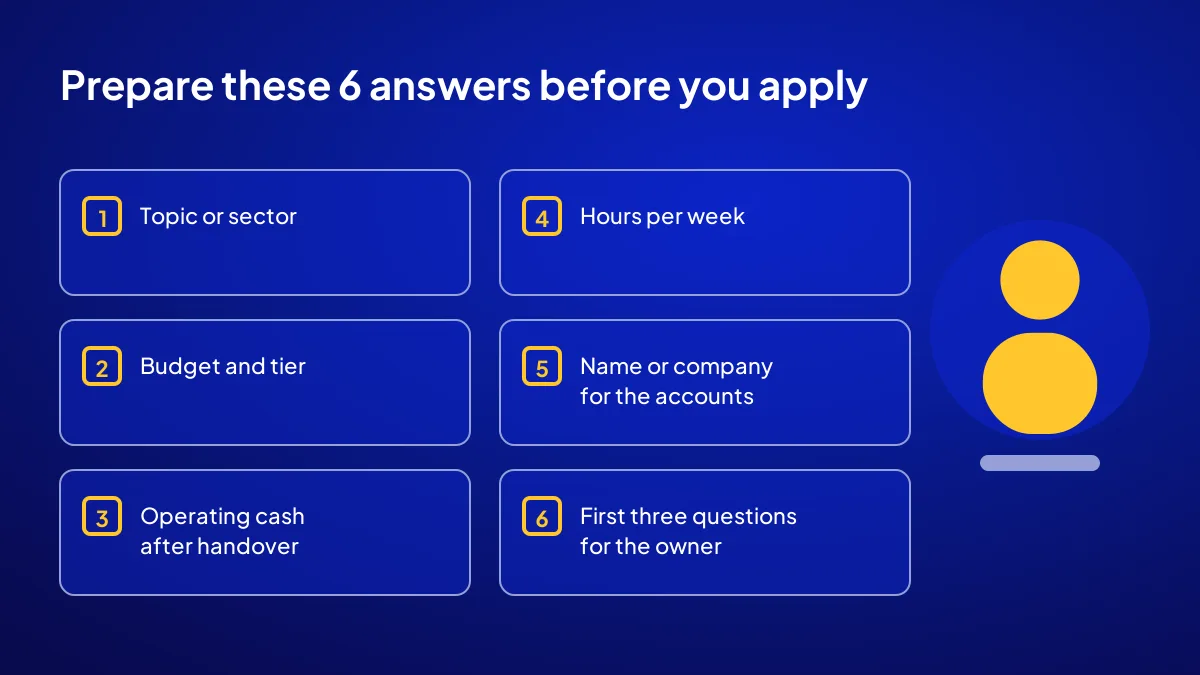 Six-item checklist a buyer should prepare before applying on ASSETOR