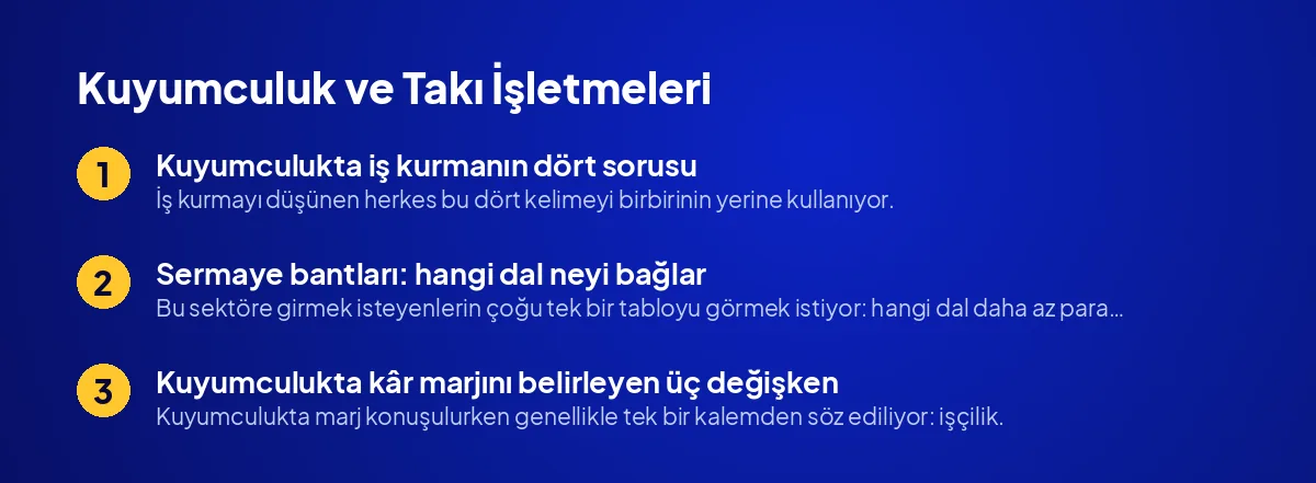 Kuyumculuk ve Takı İşletmeleri: Maliyet, Sermaye, Kâr Marjı ve Kazanç