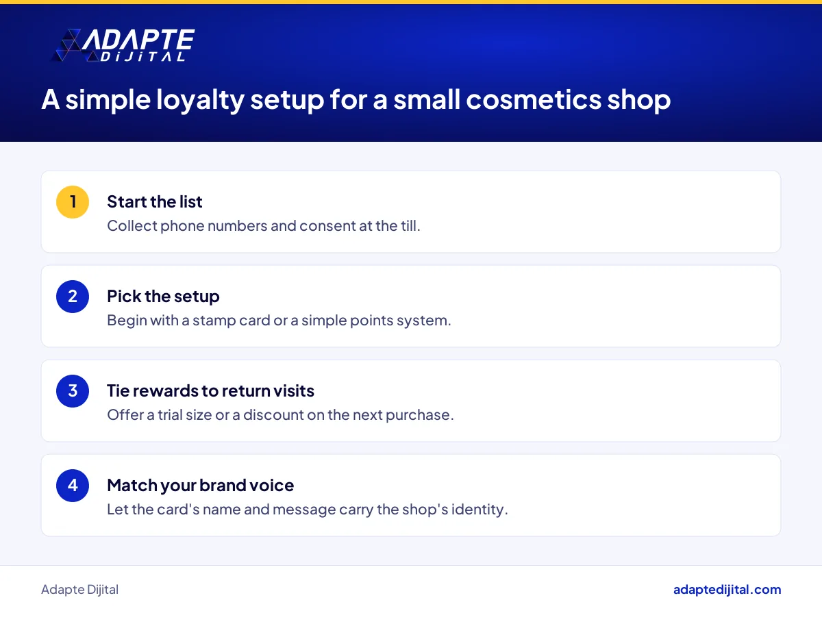Four steps a small cosmetics shop can follow to set up its own loyalty scheme