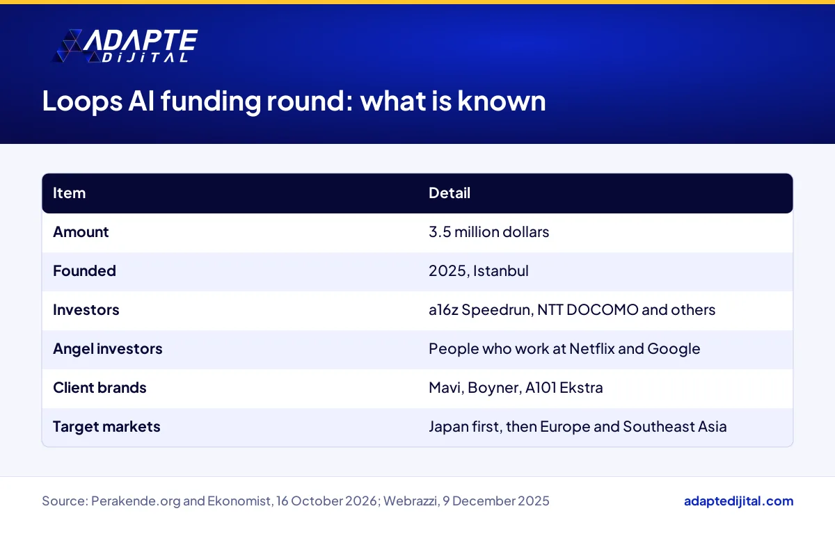 Loops AI funding round amount, investors, client brands and target markets