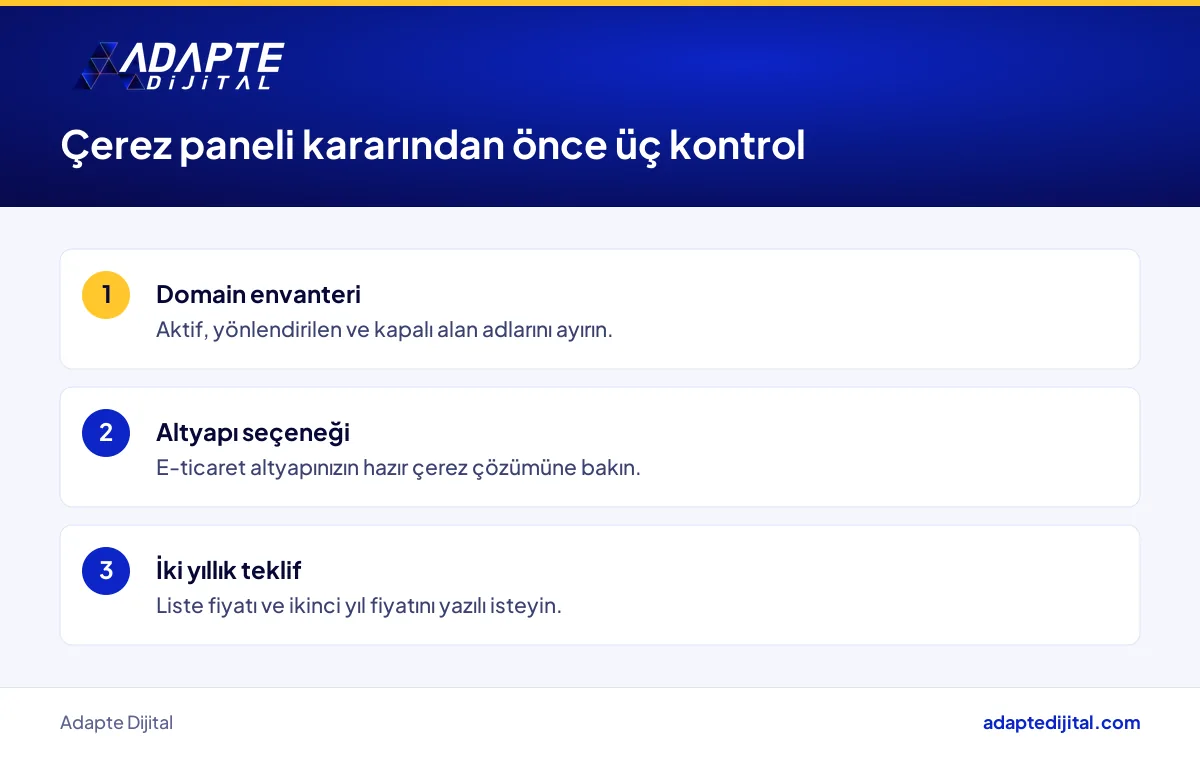Çerez paneli kararından önce işletme sahibinin bu hafta yapacağı üç kontrol adımı