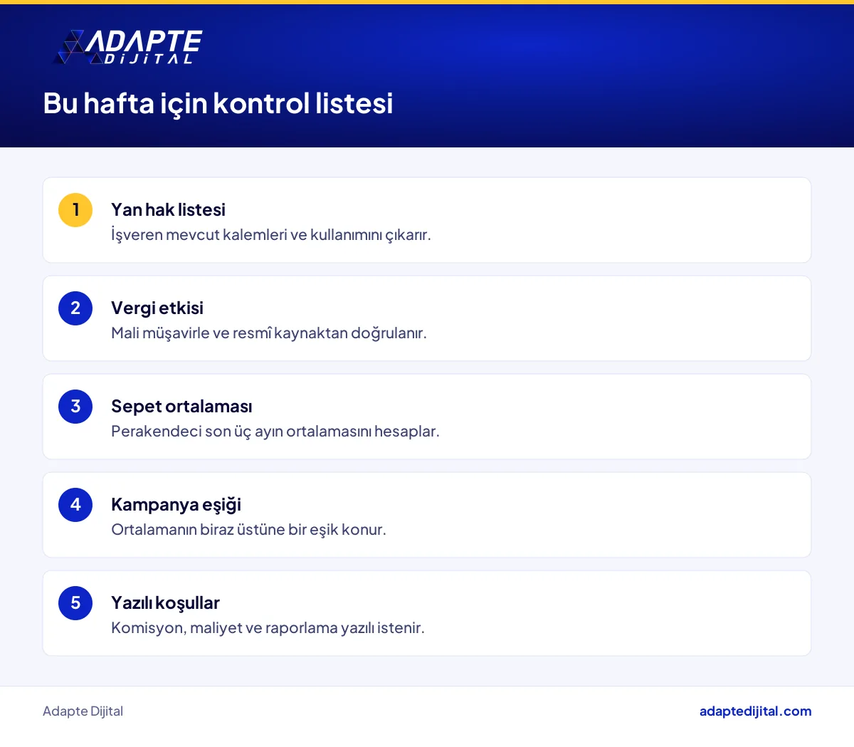 Yan hak kampanyası öncesinde işveren ve perakendecinin bu hafta yapacağı kontroller listesi