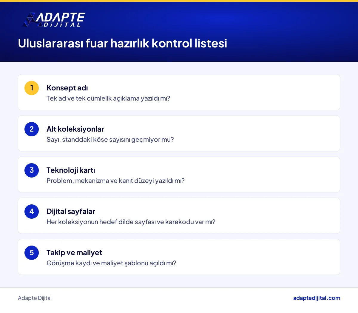 İhracatçı üreticinin uluslararası fuar öncesi ve sonrası hazırlık kontrol listesi