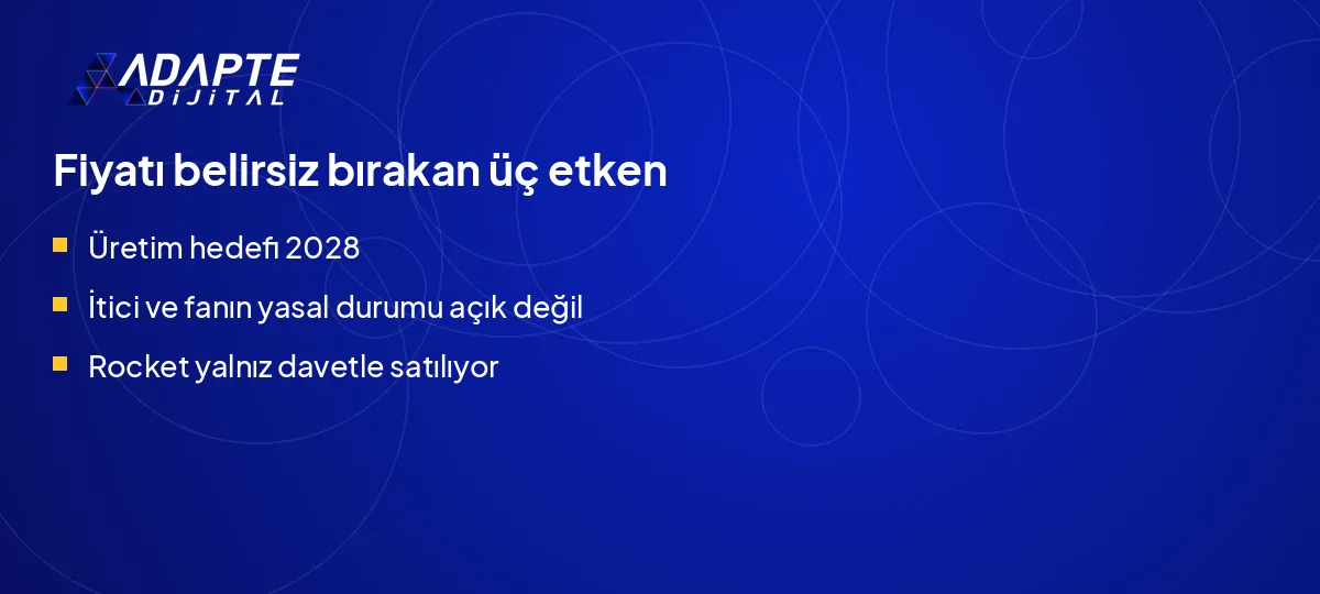 Tesla Roadster fiyatını belirsiz kılan üç etken: 2028 üretim, yasal durum, davetle satış.