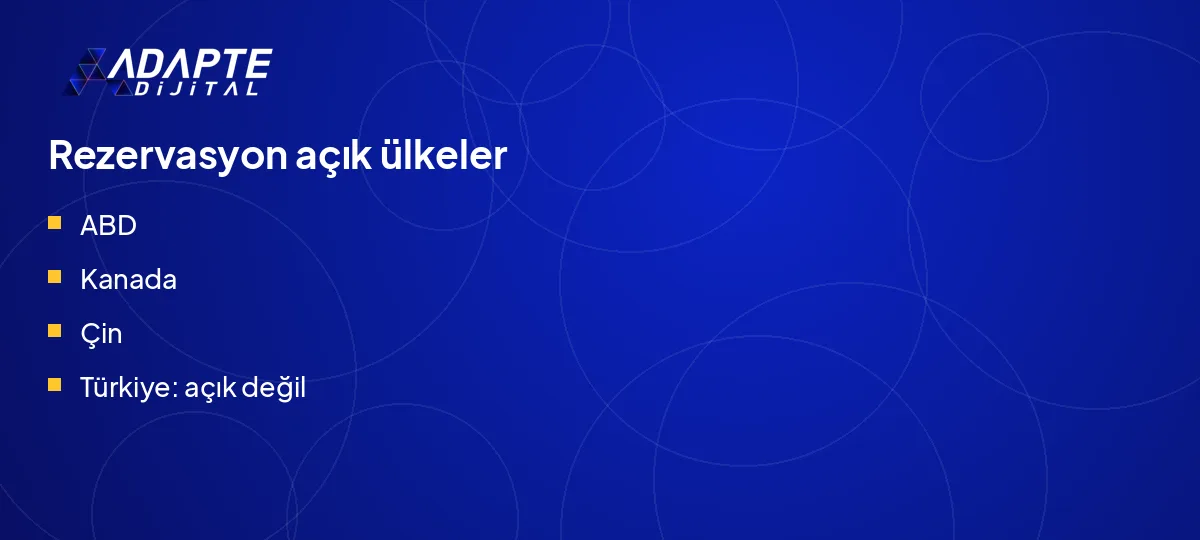 Tesla Roadster rezervasyonu açık üç ülke ve Türkiye'deki Tesla satış durumu