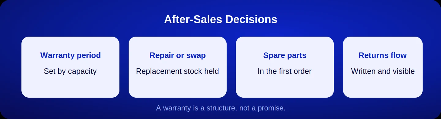 Four after-sales decisions